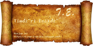 Timári Enikő névjegykártya