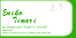 eniko timari business card